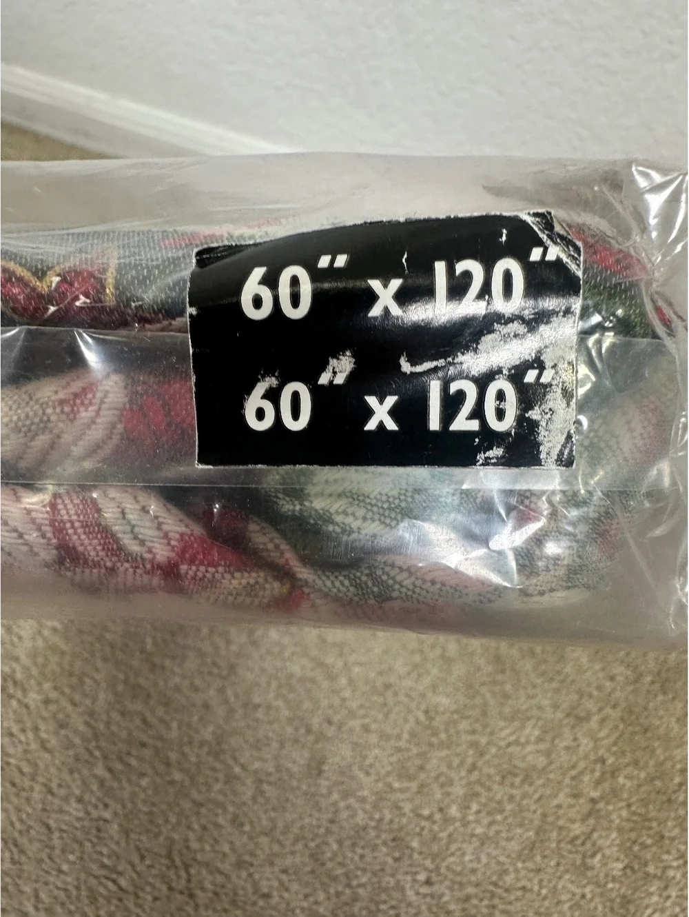 VTG New Tablecloth 60X120 Oblong Tapestry Christmas Nutcracker Red Green